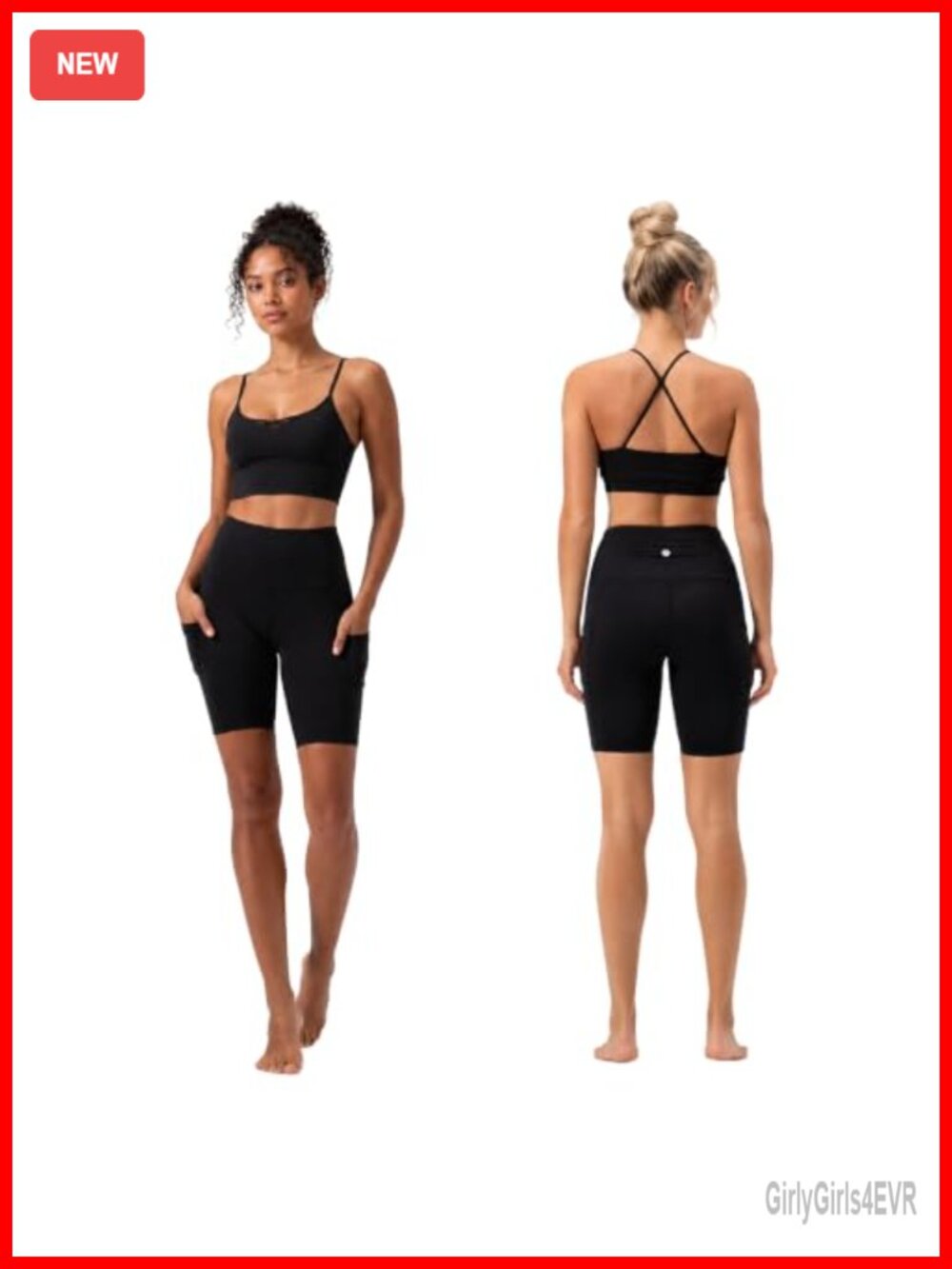 2 Pack Women's 8" Biker Shorts High Waist Yoga Workout with Pockets